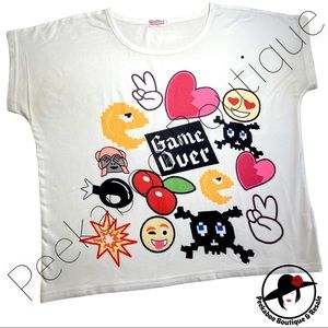 "GAME OVER" oversized top